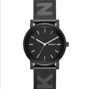 DKNY Black Stainless Steel Mesh Band Watch